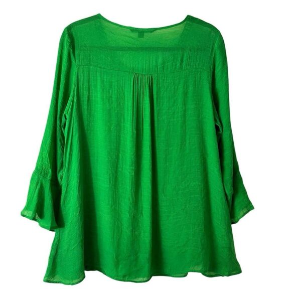 Zac & Rachel L flowy green boho romantic lace detail top fairy core - Picture 4 of 11